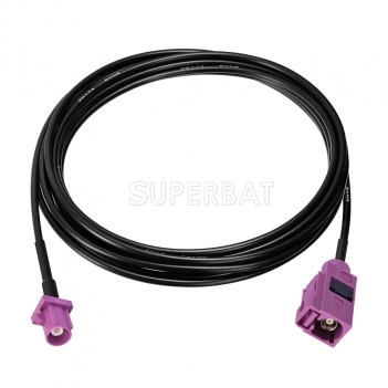 Fakra Heather Violet Straight Jack to Fakra Heather Violet Straight Plug RG174 300cm