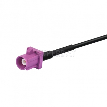 Fakra Heather Violet Straight Jack to Fakra Heather Violet Straight Plug RG174 300cm