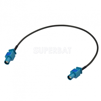 Fakra Water Blue 1 Straight Plug to Fakra Water Blue 1 Straight Plug RG174 30cm