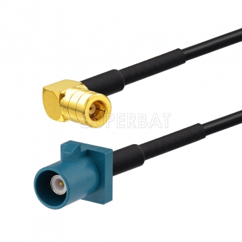 Fakra Z plug to Right angle SMB plug Female Car GPS Antenna Extension Cable using RG174 10cm