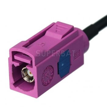 Fakra Curry Straight Plug to Fakra Heather Violet Straight Jack RG174 500cm