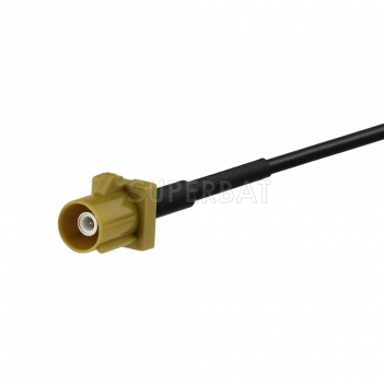 Fakra Curry Straight Jack to Fakra Curry Straight Plug RG174 15cm