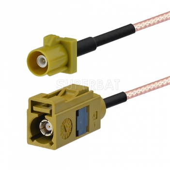 Fakra Curry Straight Jack to Fakra Curry Straight Plug RG316 200cm