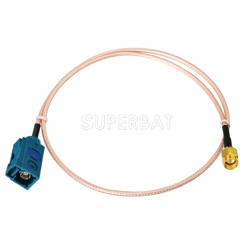 Fakra Water Blue Straight Jack to SMA Straight Plug RG316 50cm