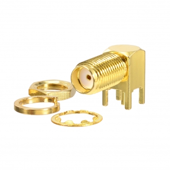 SMA Female Bulkhead Solder PCB Mount Right Angle Connector