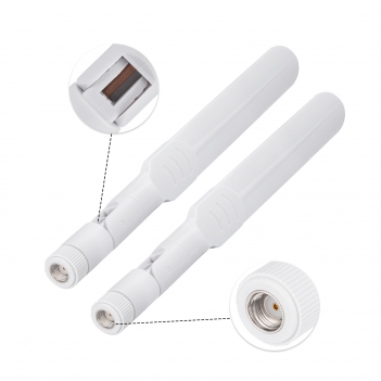 2x White Color WiFi Antenna Dual Band 2.4GHz/5GHz 8dBi with RP-SMA Male for Wireless Router or Card