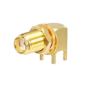 SMA Female Bulkhead Solder PCB Mount Right Angle Connector