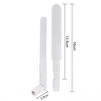 2x White Color WiFi Antenna Dual Band 2.4GHz/5GHz 8dBi with RP-SMA Male for Wireless Router or Card