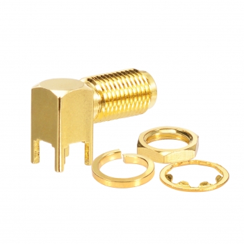 SMA Female Bulkhead Solder PCB Mount Right Angle Connector