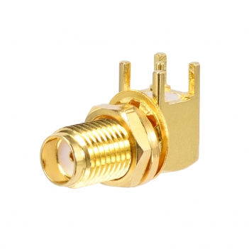 SMA Female Bulkhead Solder PCB Mount Right Angle Connector