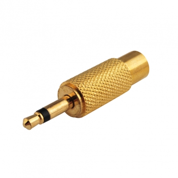 Goldplated 3.5mm male mono plug to RCA Female audio RF Adapter