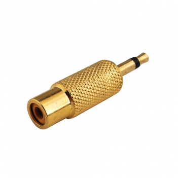 Goldplated 3.5mm male mono plug to RCA Female audio RF Adapter