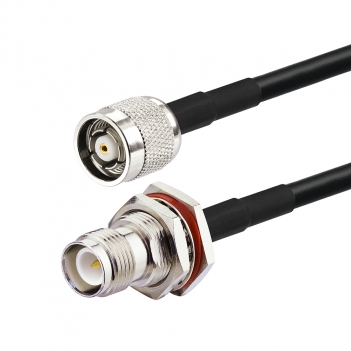 Custom RF cable assembly RP-TNC male to RP-TNC female bulkhead O-ring Patch Lead LMR195 /KSR195