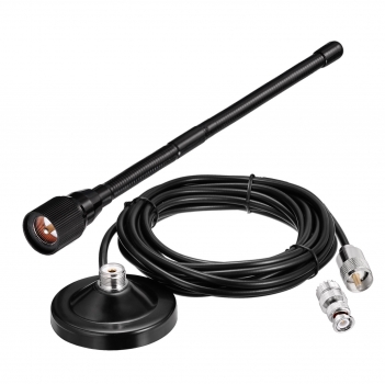 27MHz CB Radio Antenna Magnetic Base Soft Whip PL259 & BNC Male Compatible with Cobra Midland Uniden Maxon President Mobile CB Radio Antenna Kit for Car Truck