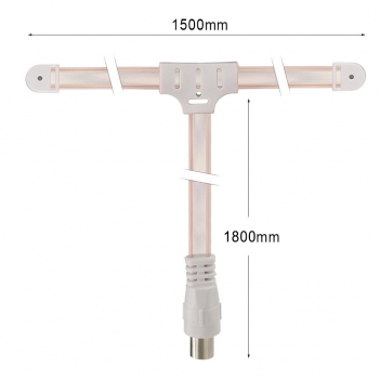 Superbat FM Dipole Antenna 75 Ohm F Type Male PAL Plug Connector for Home Table Top Stereo Sound Radio Receiver Tuner