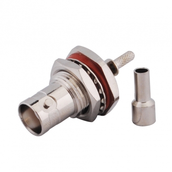 BNC Jack Female Connector Straight Bulkhead With O-Ring Crimp RG316 RG174 RG179