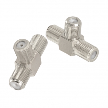 F Jack Female to 2 F Jack Female Adapter T-Shape