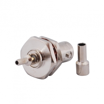 BNC Jack Female Connector Straight Bulkhead With O-Ring Crimp RG316 RG174 RG179
