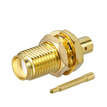 Superbat RP-SMA Female Bulkhead Jack (male pin) Solder Connector for 0.086" RG405 Semi-rigid Cable