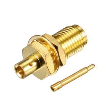 Superbat RP-SMA Female Bulkhead Jack (male pin) Solder Connector for 0.086" RG405 Semi-rigid Cable