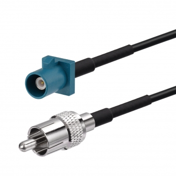 Fakra Water Blue Straight Plug to RCA Straight Plug RG174 15cm