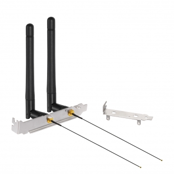 M.2 WiFi Antenna 2.4GHz 5GHz 5.8GHz 3dBi MIMO RP-SMA Male + 2 x 12 inch Ngff Ipex4 to RP-SMA Cable + PCI Slot Bracket Set for M.2 NGFF Intel Wireless Network Card WiFi Adapter Laptop