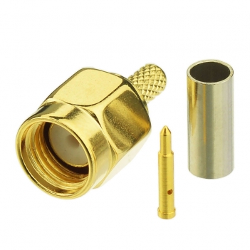 Superbat DC-6GHz SMA Male RF Connector Crimp for RG174 RG316 Gold Plated