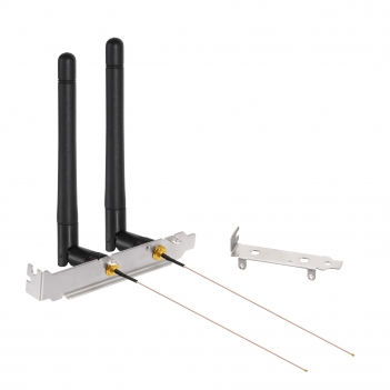 Dual Band WiFi Antenna 2.4GHz 5GHz 5.8GHz 3dBi MIMO RP-SMA Male + 2 x 12 inch u.fl to Rp-SMA Cable + PCIe Slot Bracket Set for WiFi Router Wireless Mini PCI Express PCIE Network Card Adapter