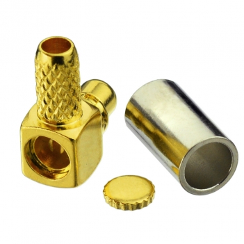 MMCX male right angle rf connector Plug Crimp for RG174 RG316