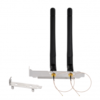 Dual Band WiFi Antenna 2.4GHz 5GHz 5.8GHz 3dBi MIMO RP-SMA Male + 2 x 12 inch u.fl to Rp-SMA Cable + PCIe Slot Bracket Set for WiFi Router Wireless Mini PCI Express PCIE Network Card Adapter