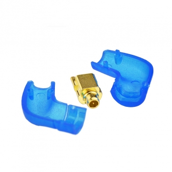 MMCX Plug Male Right Angle Blue shell Connectors Gold-Plated for Shure Earphone Cable