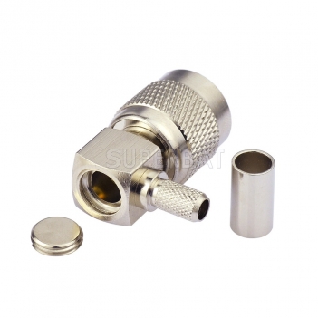RP-TNC Plug Male Connector Right Angle Crimp for LMR-195, RG58