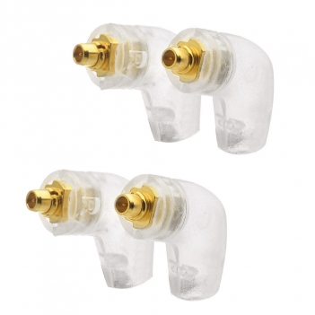 MMCX Plug Male Right Angle White shell Connectors Gold-Plated for Shure Earphone Cable