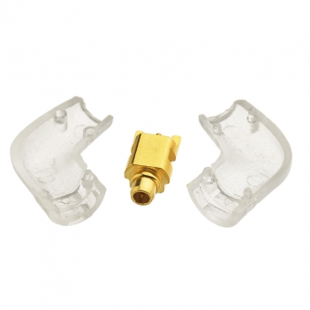 MMCX Plug Male Right Angle White shell Connectors Gold-Plated for Shure Earphone Cable