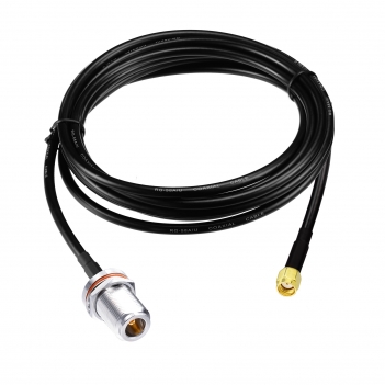 N BulkHead Jack with O-ring to RP-SMA Right Angle Plug RG58 300cm
