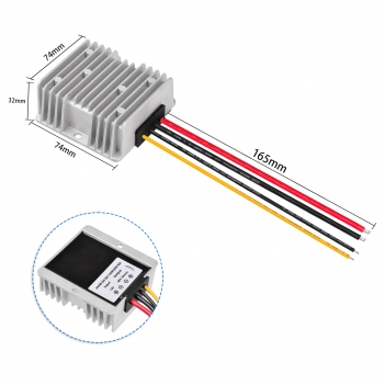 DC Converter Regulator Step UP 12V to 48V - 6A 288W Power Supply Adapter Voltage Booster Converter for Starlink Golf Cart Club Car Truck Vehicle Boat Solar System