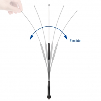 Superbat SMA Female Whip Antenna Dual Band VHF UHF 144/430Mhz Flexible Antenna 14in