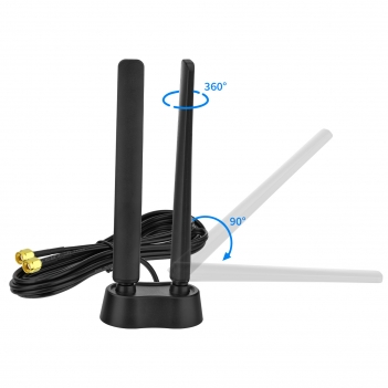 WiFi 6E Tri-Band Antenna 6GHz 5GHz 2.4GHz Gaming WiFi Antenna Magnetic Base with 6.5ft Extension Cable for PC Desktop Computer PCIe WiFi 6E Card WiFi Router