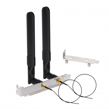 Dual Band WiFi 2.4GHz 5.8GHz 6dBi RP-SMA Male Antenna + U.FL IPX IPEX MHF4 to RP-SMA Female Extension Cable + PCI Slot Cover for M.2 NGFF Intel Wireless Network Card WiFi Adapter Laptop