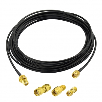 SMA BulkHead Jack to SMA Straight Plug Low Loss ALSR100 1000cm with 3pcs SMA adapters