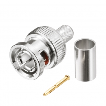 Superbat 2 PCS 75 Ohm BNC Male Plug Straight Crimp Connector for RG59 Cable