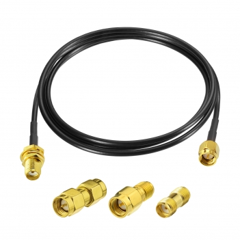 SMA BulkHead Jack to SMA Straight Plug Low Loss ALSR100 100cm with 3pcs SMA adapters