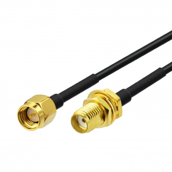 SMA BulkHead Jack to SMA Straight Plug Low Loss ALSR100 200cm with 3pcs SMA adapters