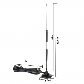 10dBi 4G LTE Magnetic Base Antenna RG58 3M SMA Male Omni Directional for CPE Routers IoT Gateways Verizon AT&T T-Mobile