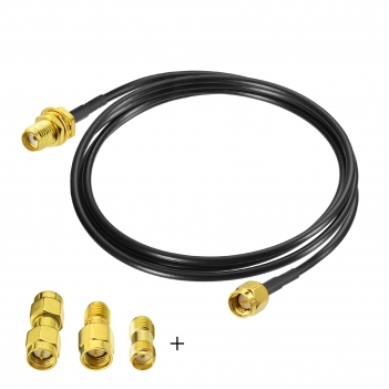SMA BulkHead Jack to SMA Straight Plug Low Loss ALSR100 100cm with 3pcs SMA adapters