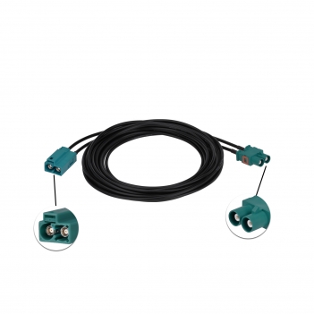 Fakra Double Z Water Blue Female to Male Extension Cable RG174 2.5M for Car Stereo GPS Navigation Radio Antenna
