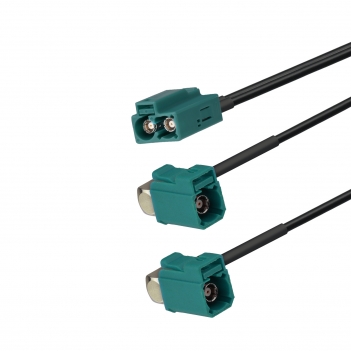 Fakra Extension Cable Car Antenna Splitter Double Z Female to Male Splitter for Car Stereo GPS FM AM HD Radio CD Media Player RG174 1.5M ROHS