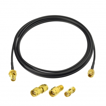 SMA BulkHead Jack to SMA Straight Plug Low Loss ALSR100 200cm with 3pcs SMA adapters