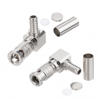 HD BNC Connector HD BNC Straight Crimp Plug Belden 1855A 4855A 75 Ohm Gold Plated Nickel Plated Copper ROHS Compliant