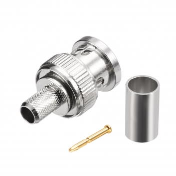 Superbat 2 PCS 75 Ohm BNC Male Plug Straight Crimp Connector for RG59 Cable